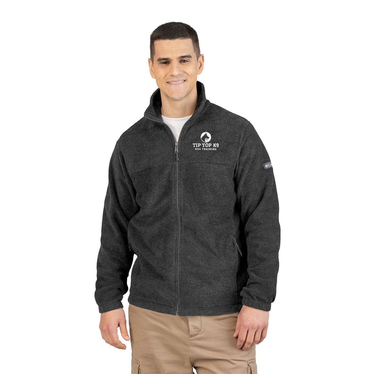 Embroidered Columbia Fleece Jacket — Cozy Outdoor Logo Jacket