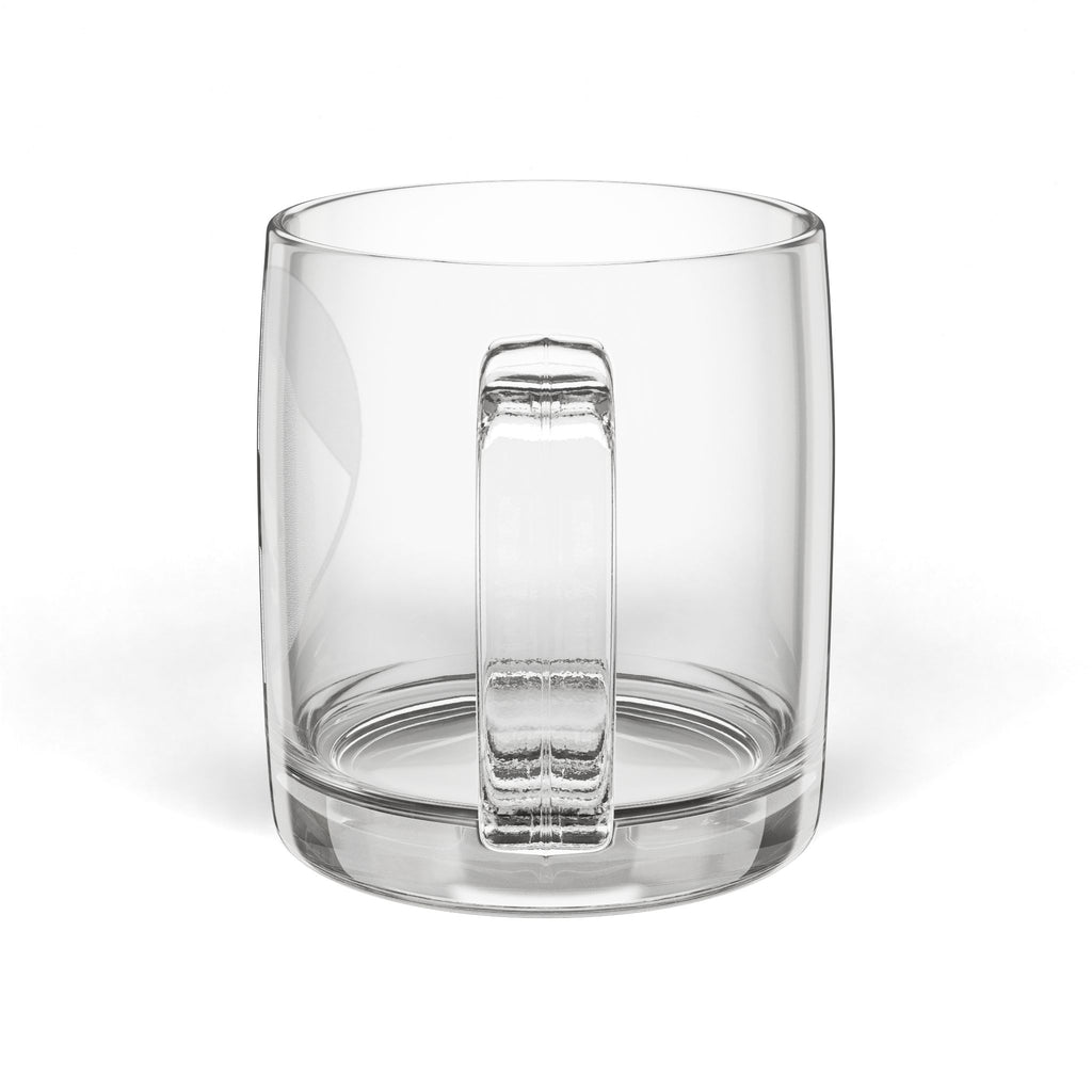 Engraved Glass Coffee Mug 12.25oz — Classic Clear Mug with Personalized Etching