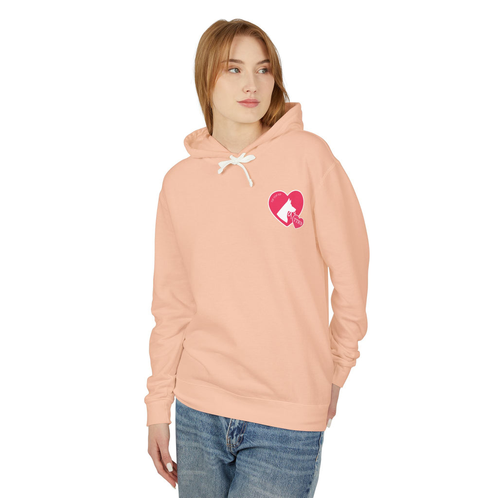 We Love Dogs Hoodie – Heart Paw Graphic Lightweight Sweatshirt
