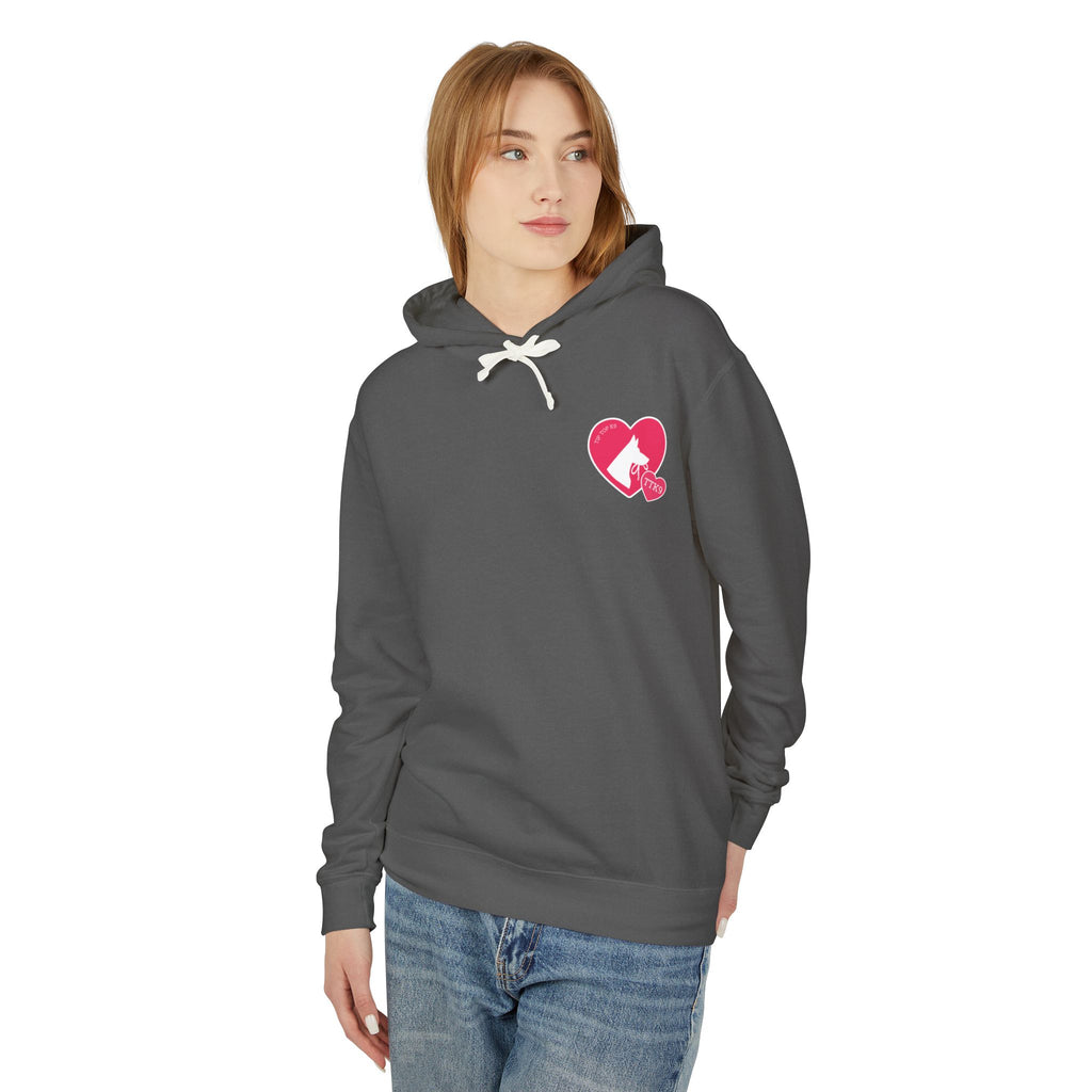 We Love Dogs Hoodie – Heart Paw Graphic Lightweight Sweatshirt