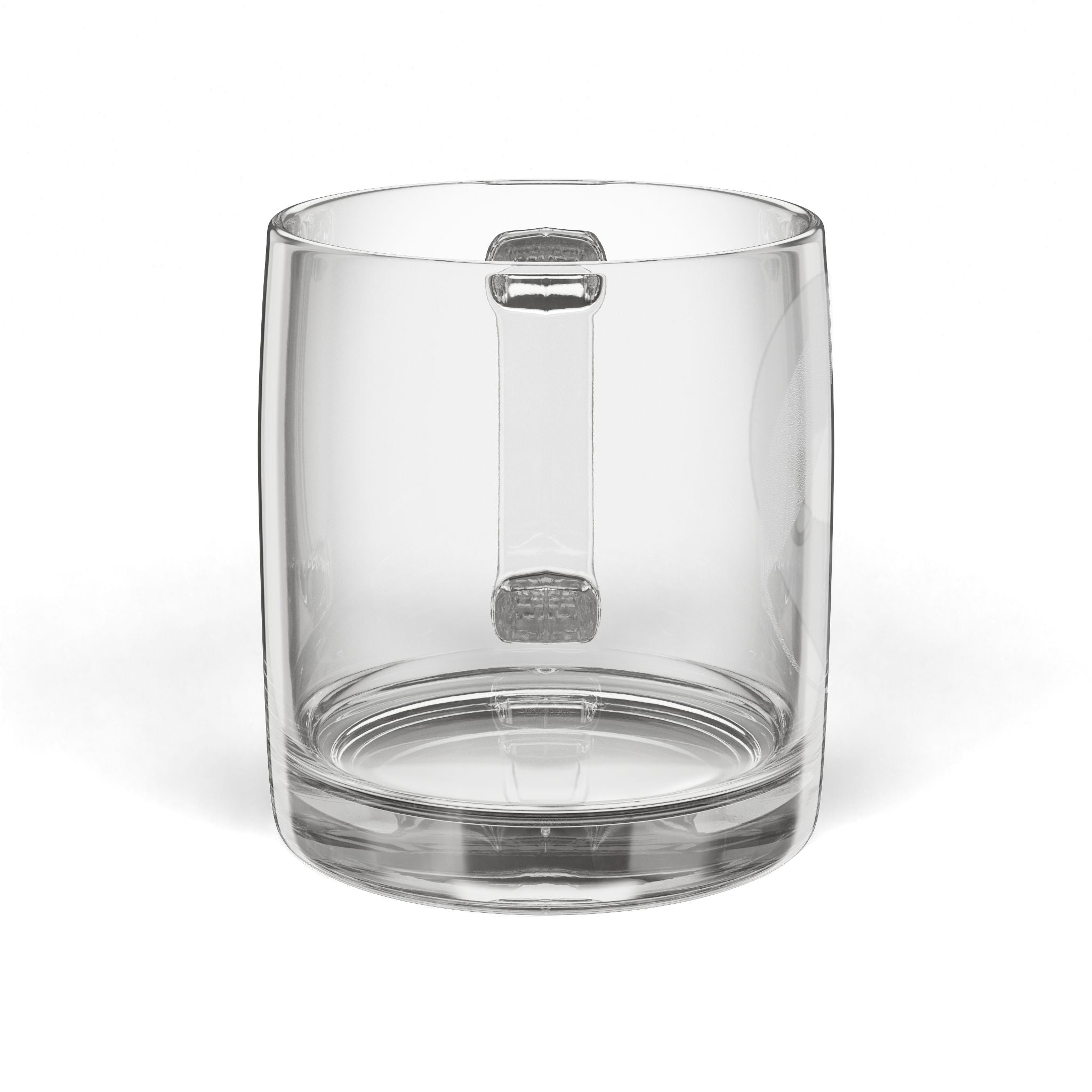 Engraved Glass Coffee Mug 12.25oz — Classic Clear Mug with Personalized Etching