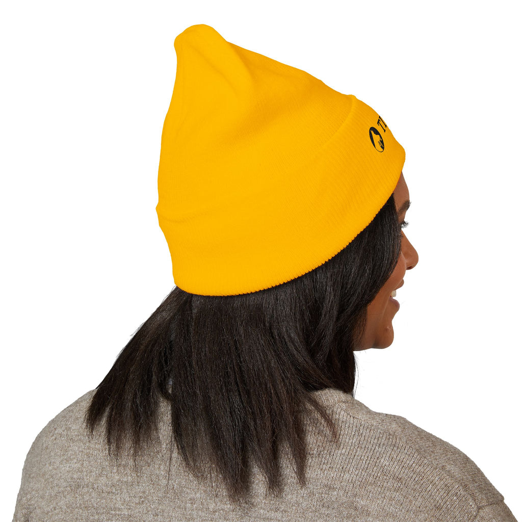 Tip Top K9 Embroidered Cuffed Beanie - Bright Yellow Dog Trainer Hat