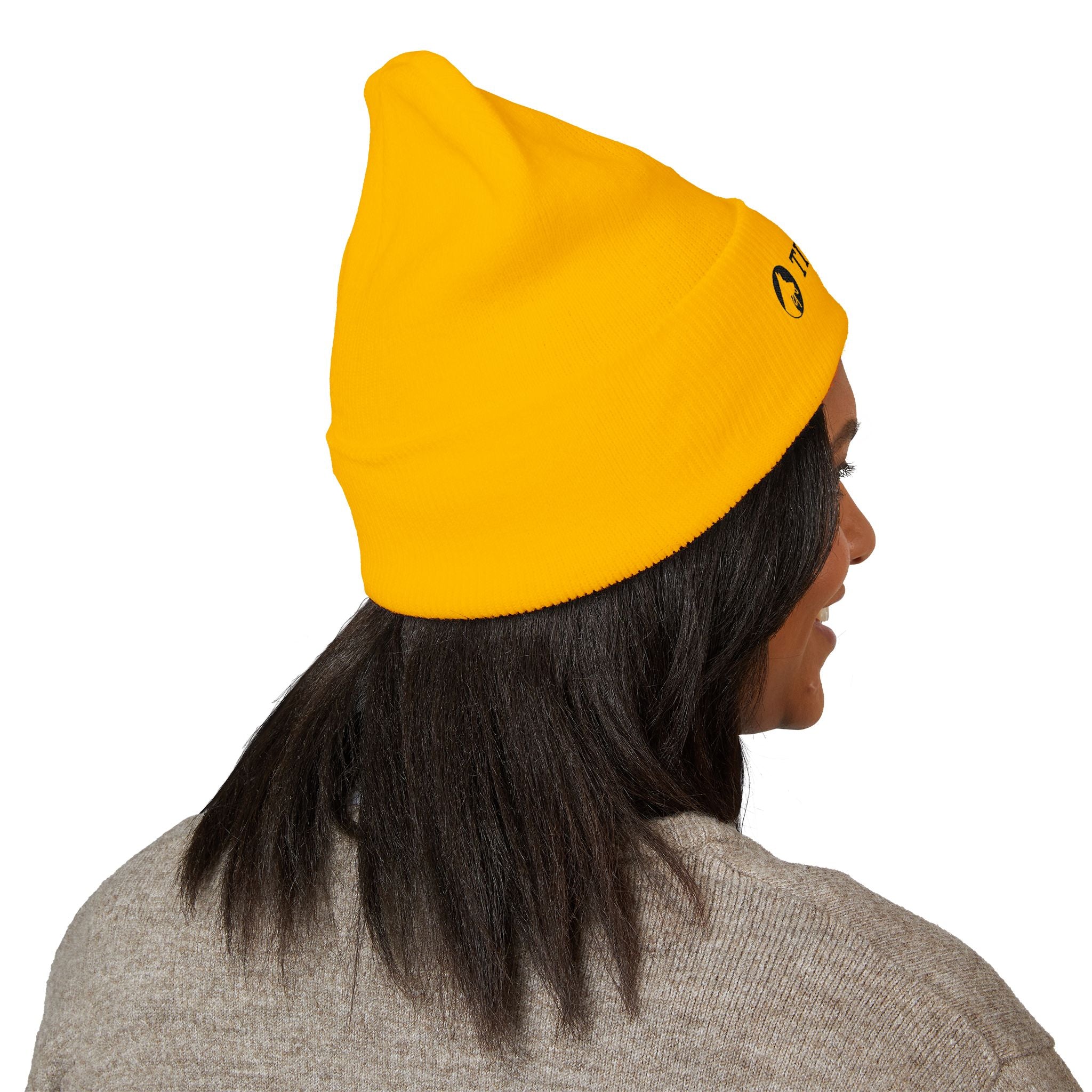 Tip Top K9 Embroidered Cuffed Beanie - Bright Yellow Dog Trainer Hat