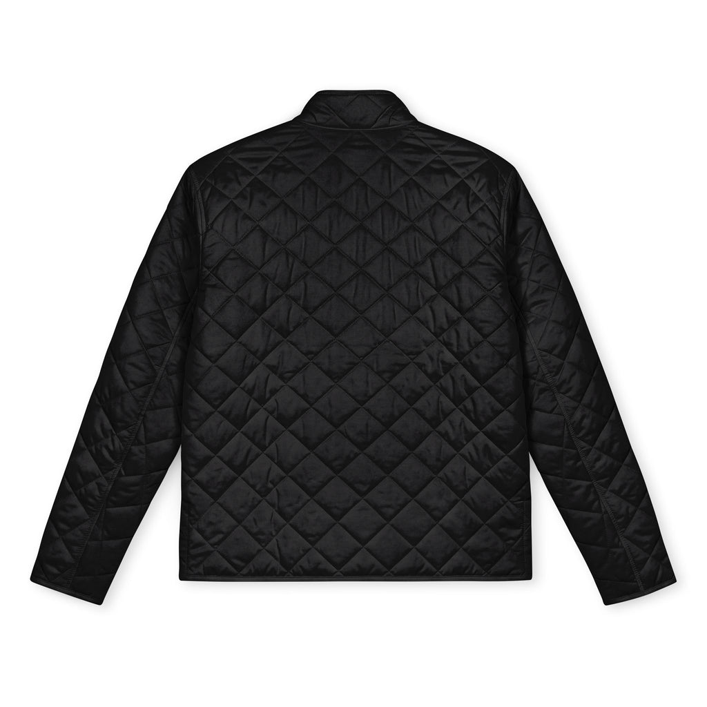Embroidered Quilted Jacket — "Two Sides" Logo Full-Zip