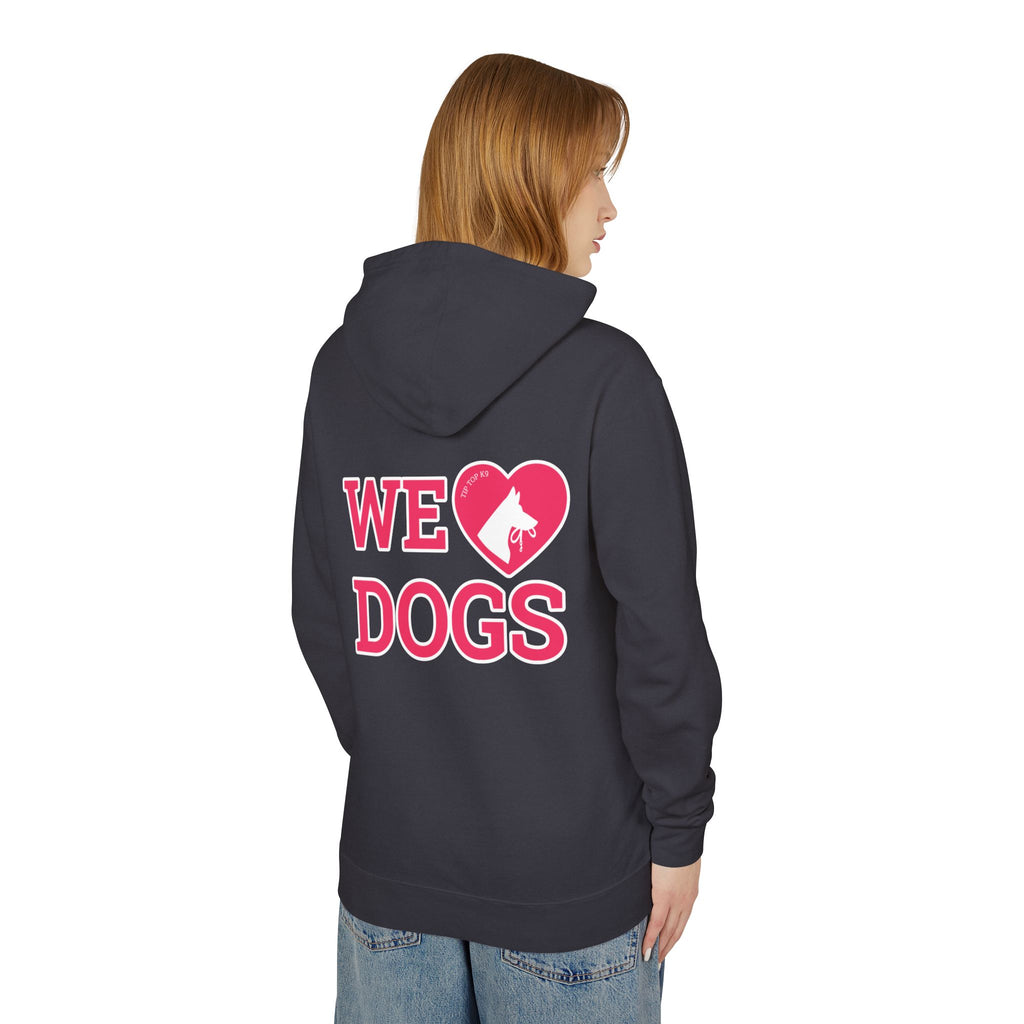 We Love Dogs Hoodie – Heart Paw Graphic Lightweight Sweatshirt