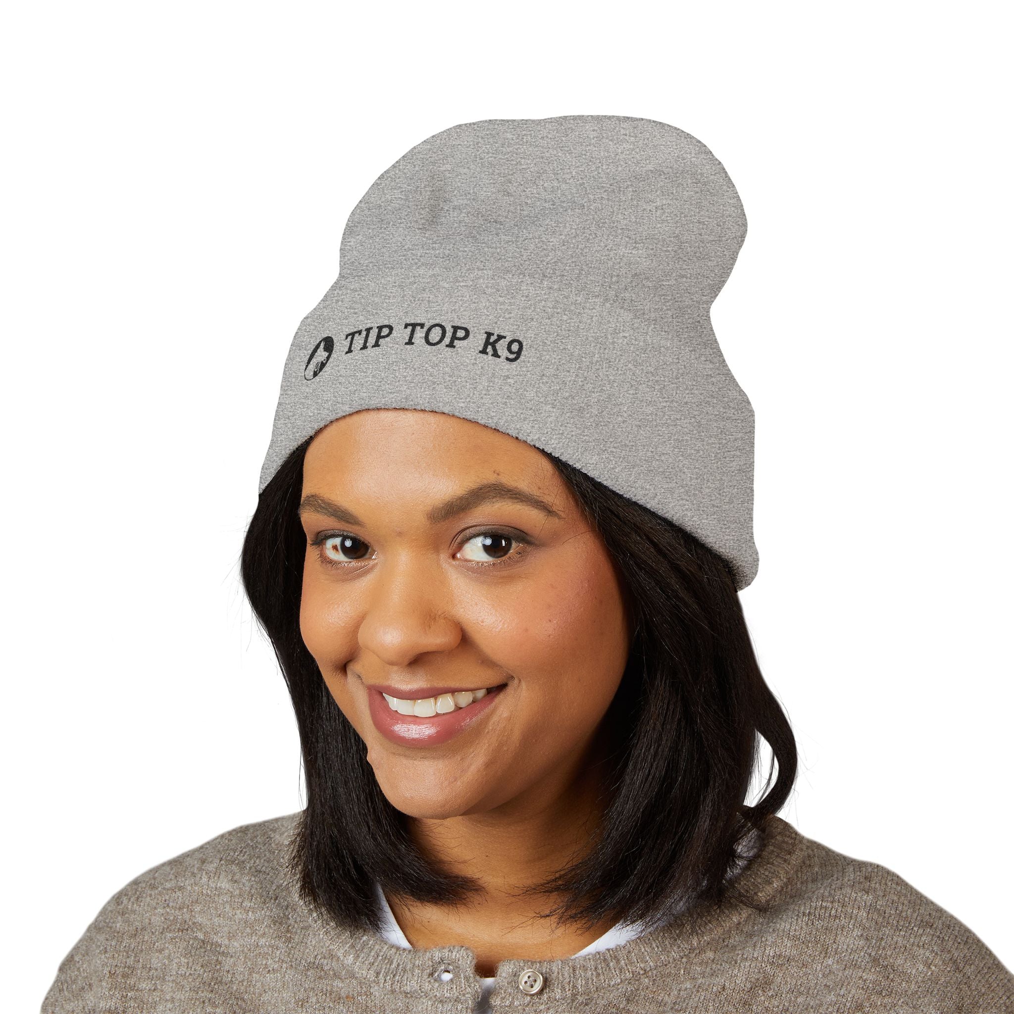 Tip Top K9 Embroidered Cuffed Beanie - Bright Yellow Dog Trainer Hat