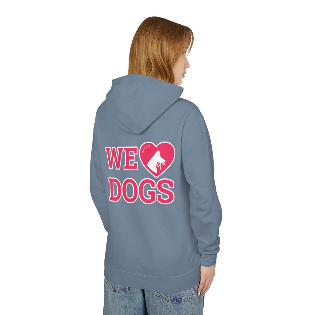 We Love Dogs Hoodie – Heart Paw Graphic Lightweight Sweatshirt