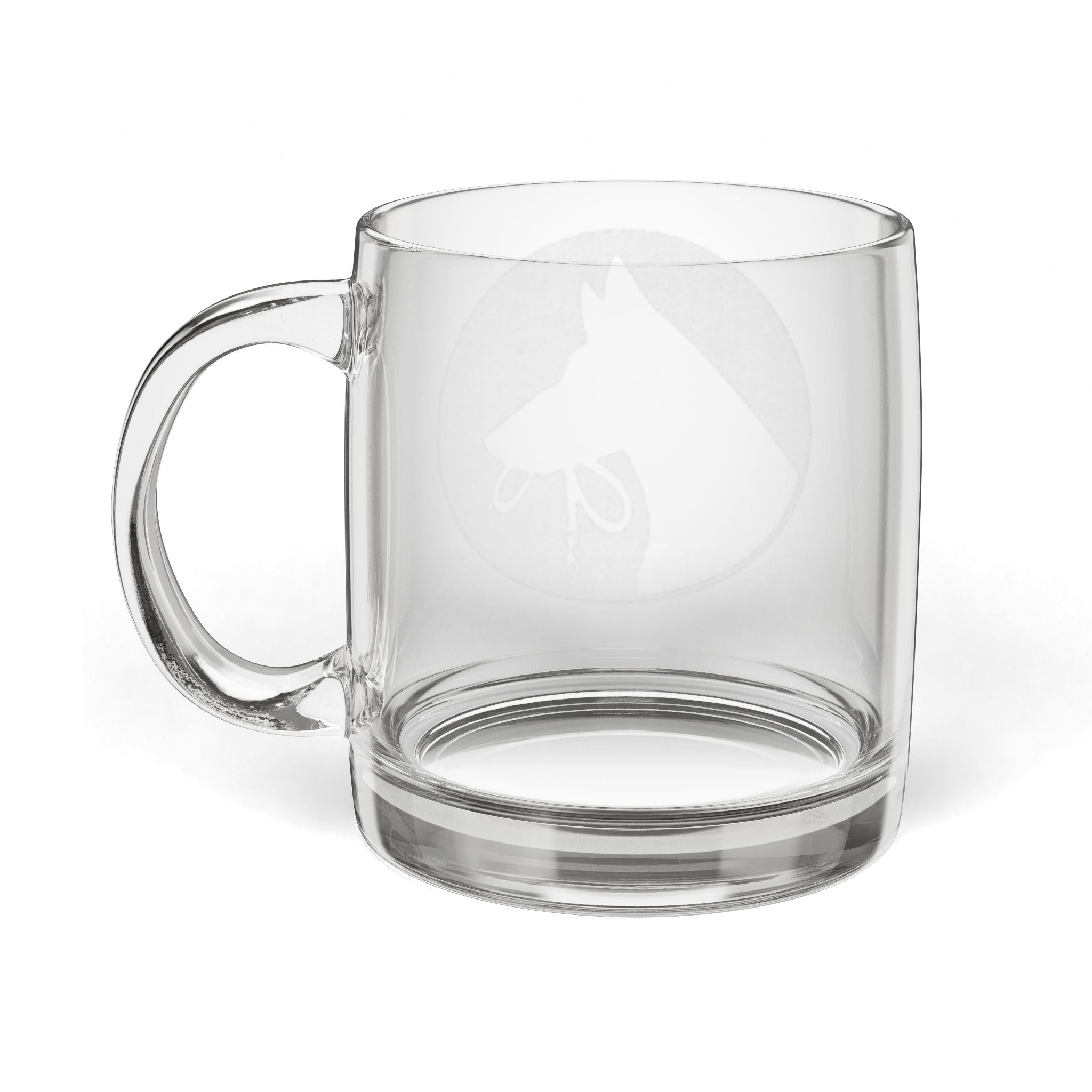 Engraved Glass Coffee Mug 12.25oz — Classic Clear Mug with Personalized Etching