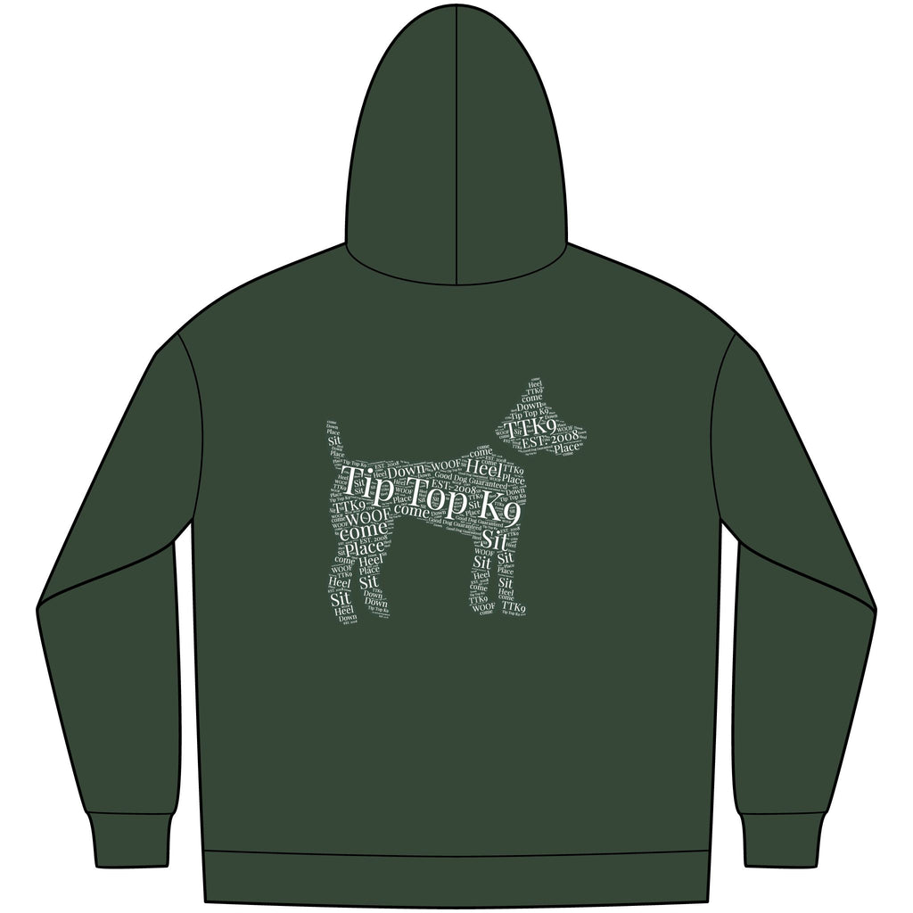 Word Art Forest Green Hoodie - Tip Top K9