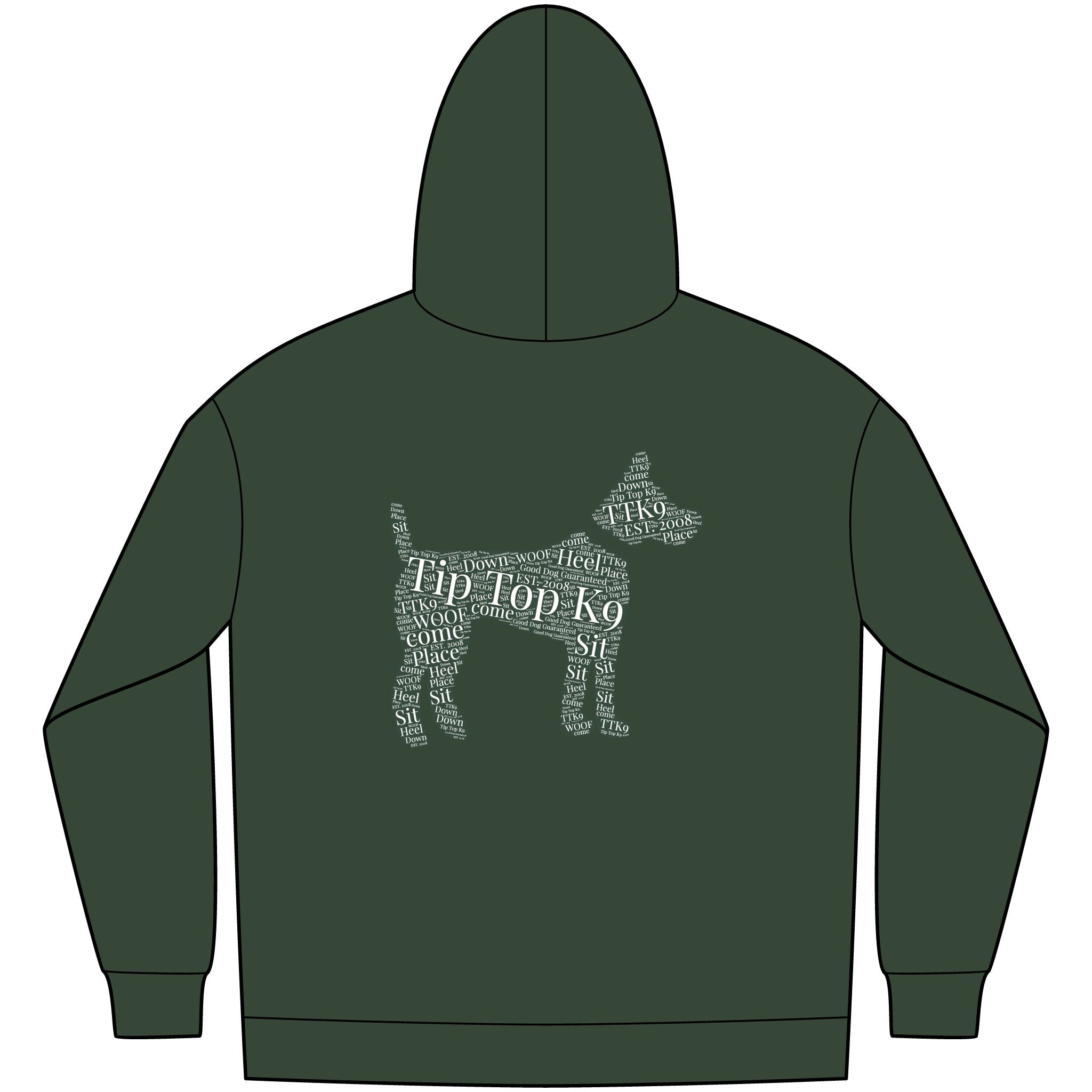 Word Art Forest Green Hoodie - Tip Top K9