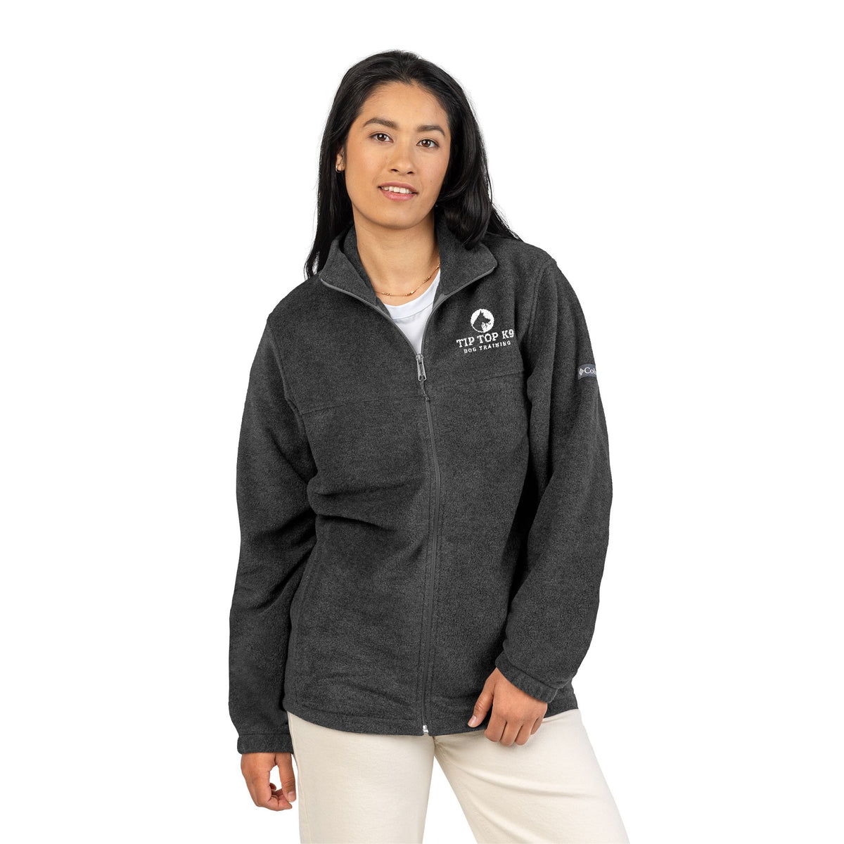 Embroidered Columbia Fleece Jacket — Cozy Outdoor Logo Jacket
