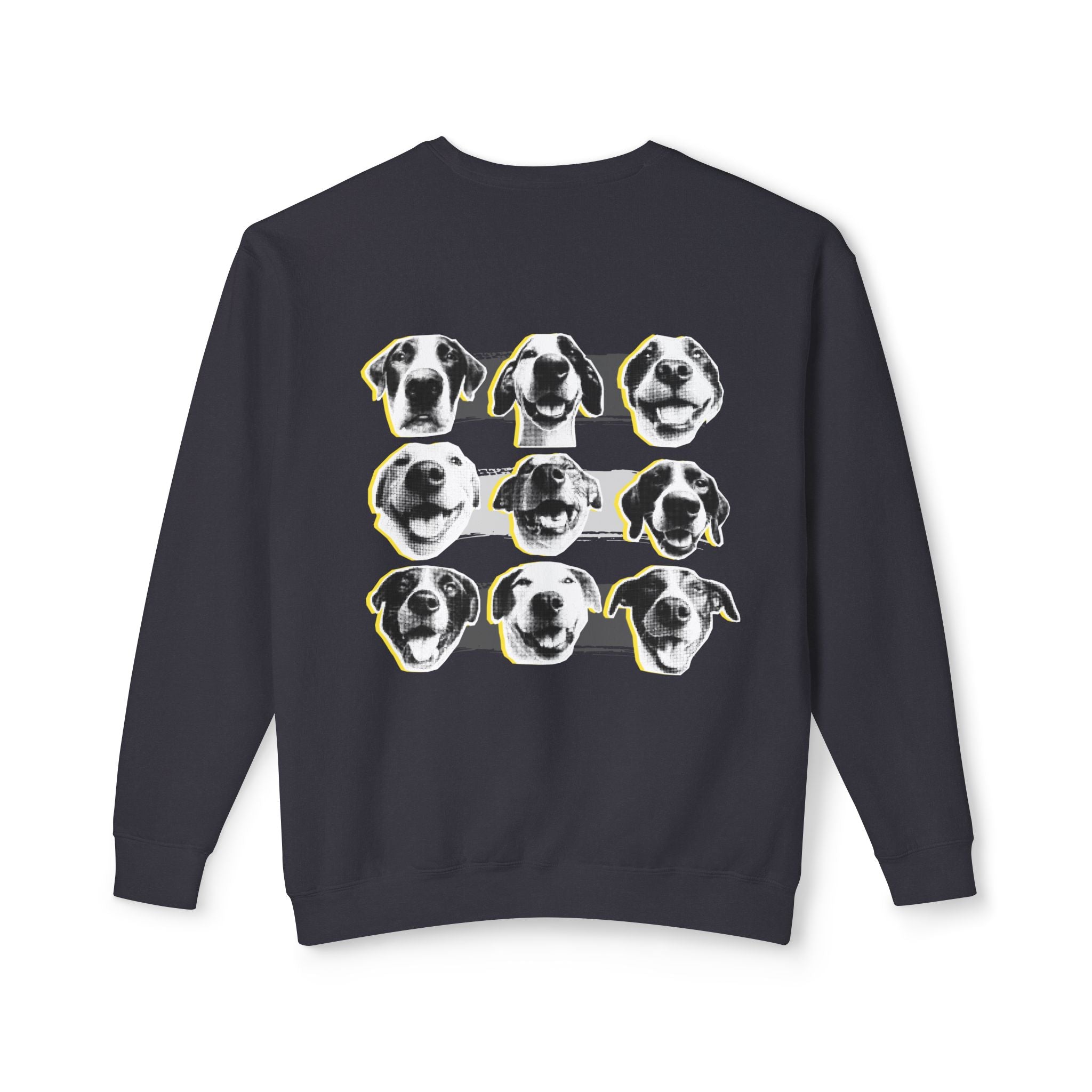 Dog Smile Crewneck Sweatshirt — "Tip Top Dogs Tip Top Smiles" Graphic