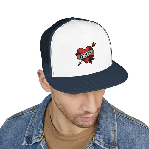 Embroidered Heart Trucker Cap - Tip Top K9 Tattoo Style Trucker