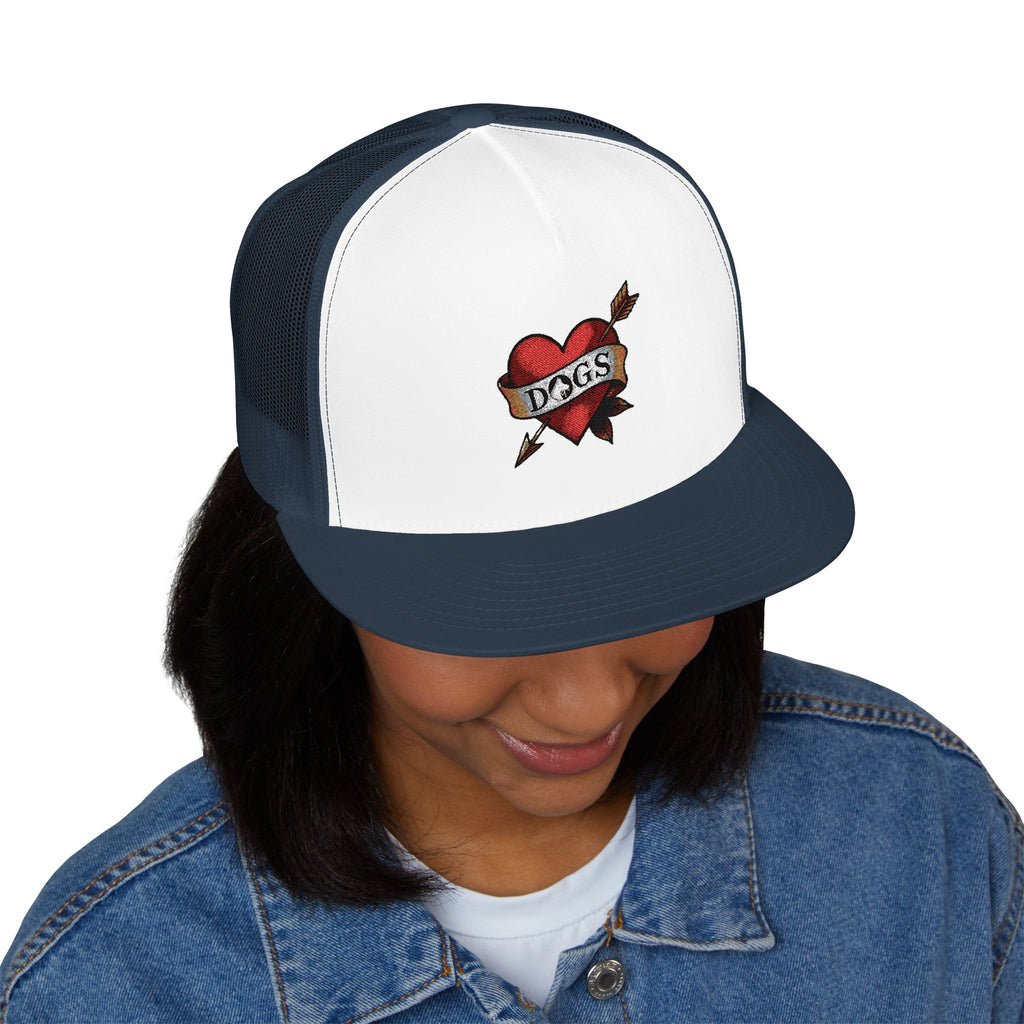 Embroidered Heart Trucker Cap - Tip Top K9 Tattoo Style Trucker