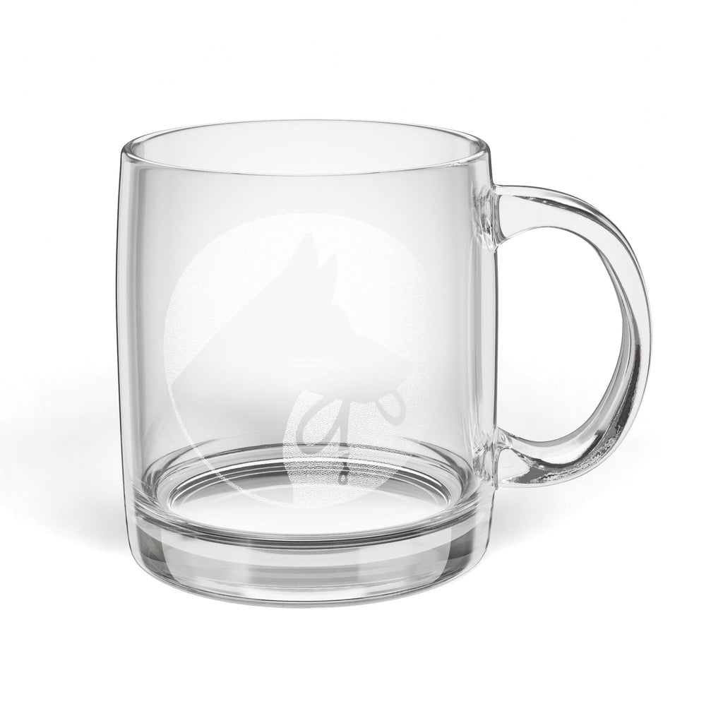 Engraved Glass Coffee Mug 12.25oz — Classic Clear Mug with Personalized Etching