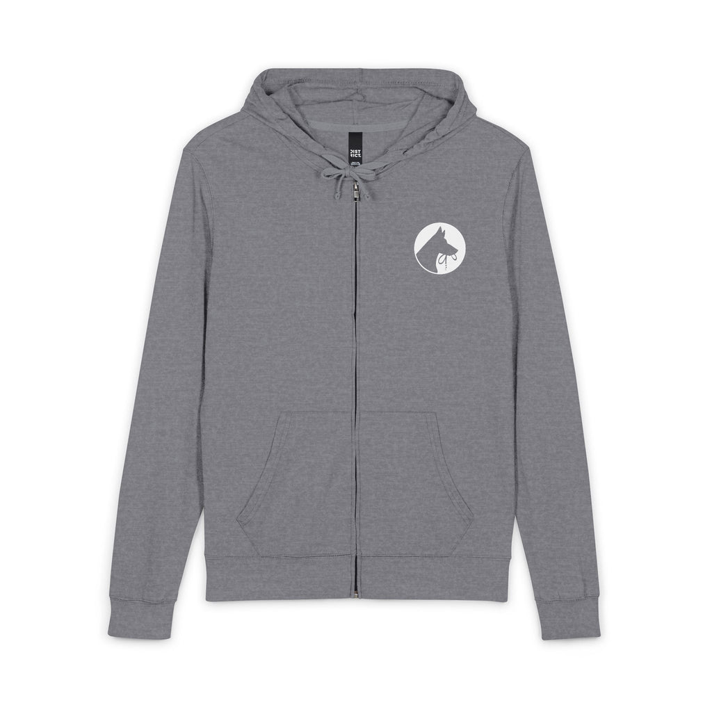 Black Full-Zip Hoodie With Dog Head Logo