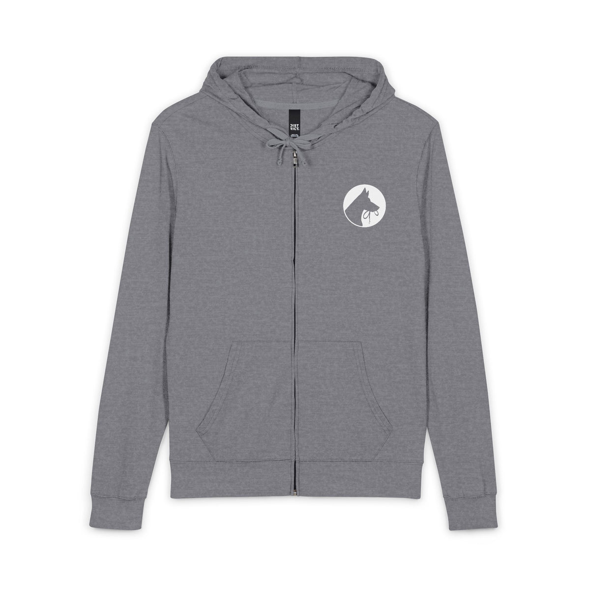 Black Full-Zip Hoodie With Dog Head Logo