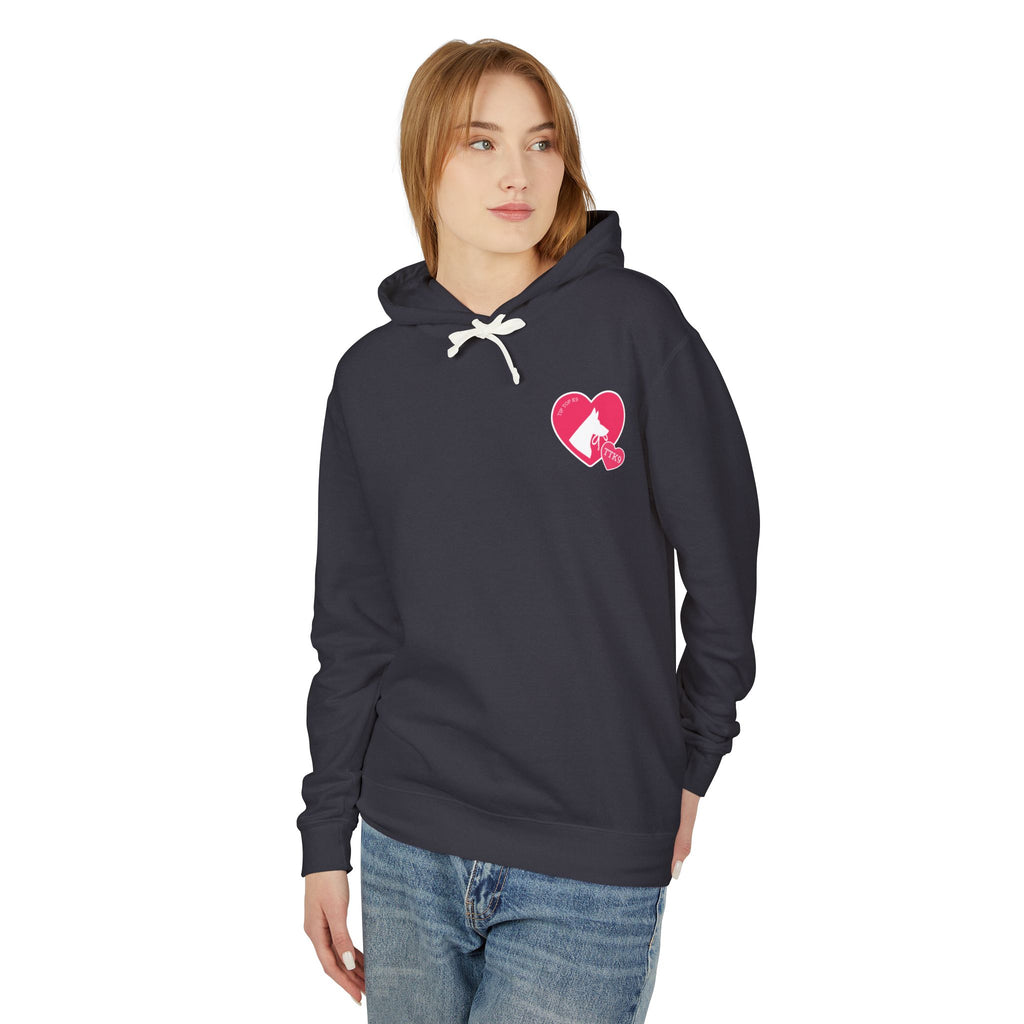 We Love Dogs Hoodie – Heart Paw Graphic Lightweight Sweatshirt