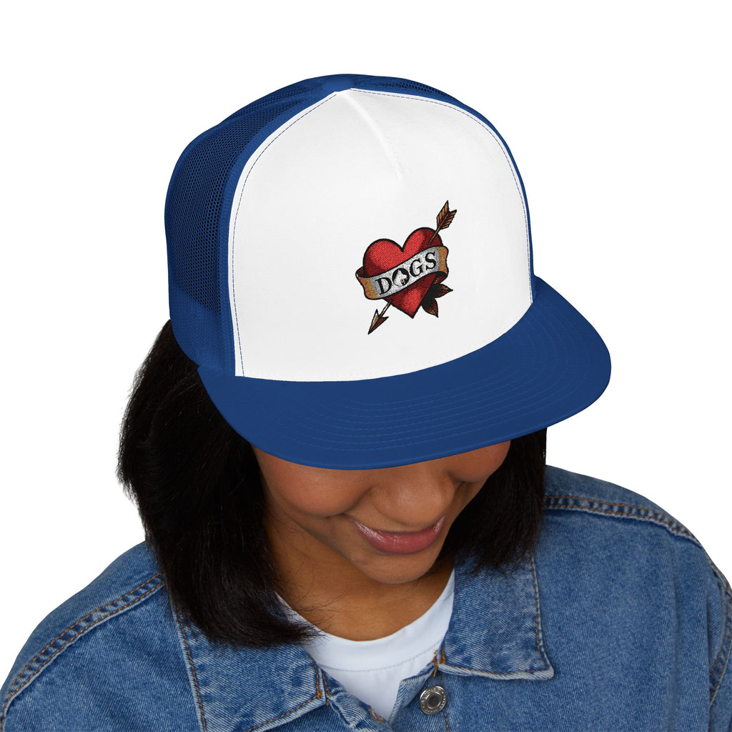 Embroidered Heart Trucker Cap - Tip Top K9 Tattoo Style Trucker
