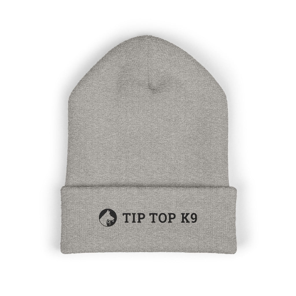 Tip Top K9 Embroidered Cuffed Beanie - Bright Yellow Dog Trainer Hat