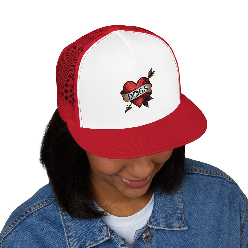Embroidered Heart Trucker Cap - Tip Top K9 Tattoo Style Trucker